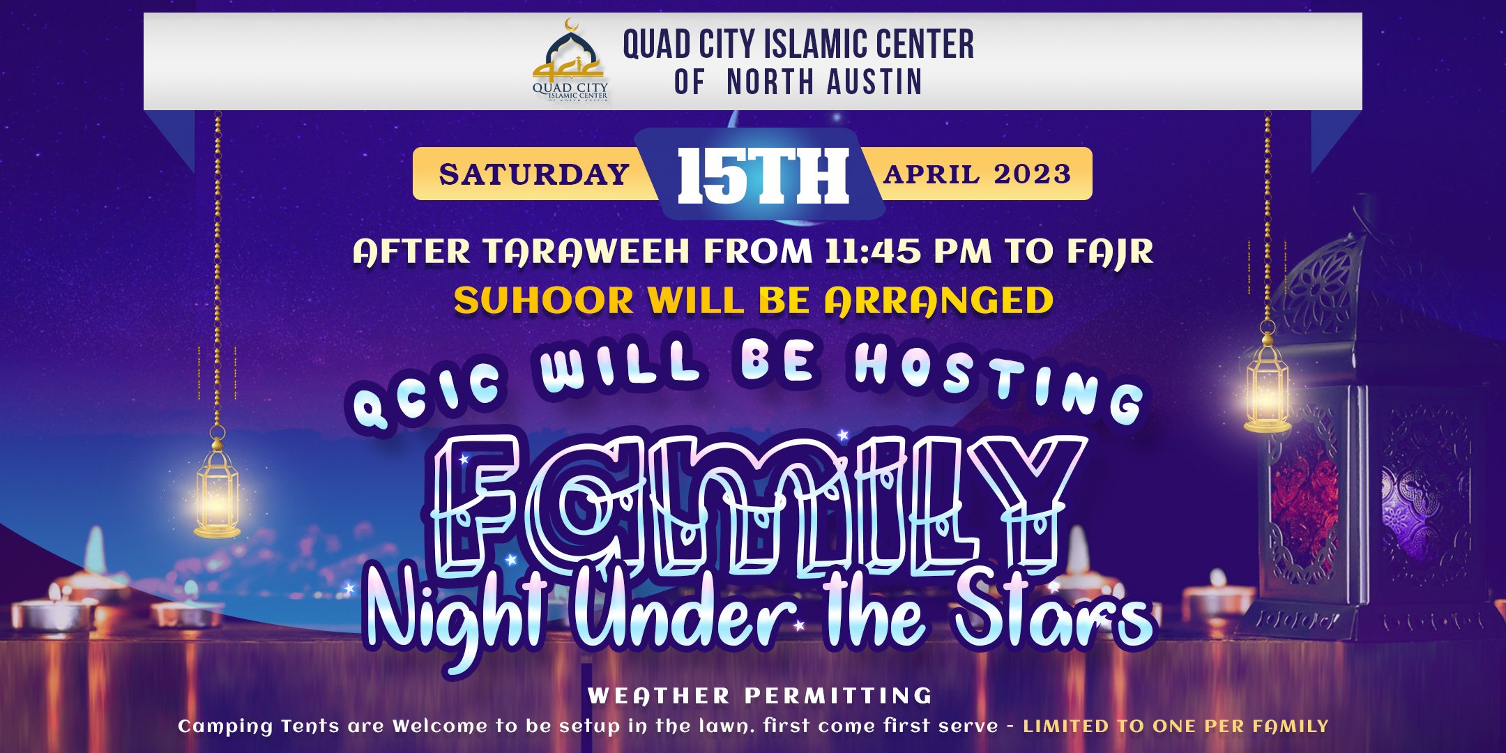 QCIC will be hosting Family Night Under the Stars